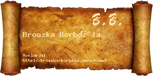 Broszka Borbála névjegykártya